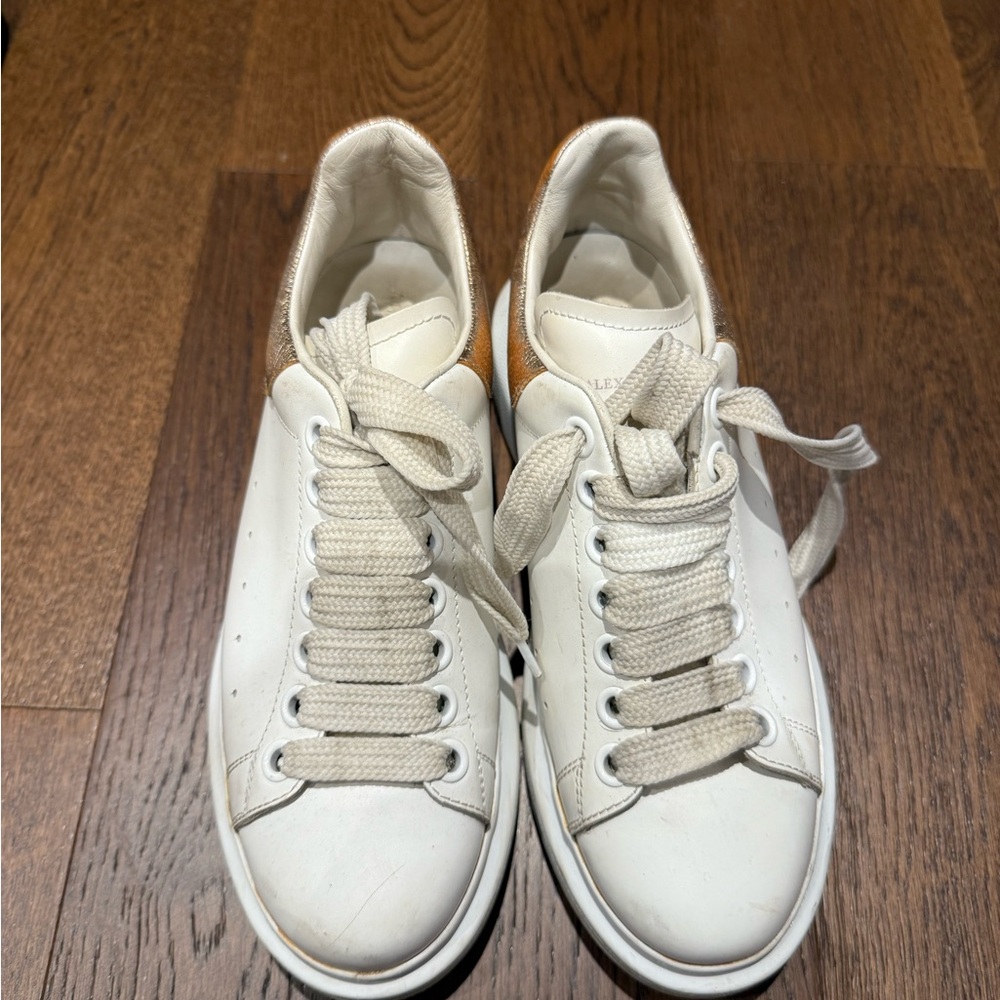 Alexander McQueen White and Rose gold Sneakers